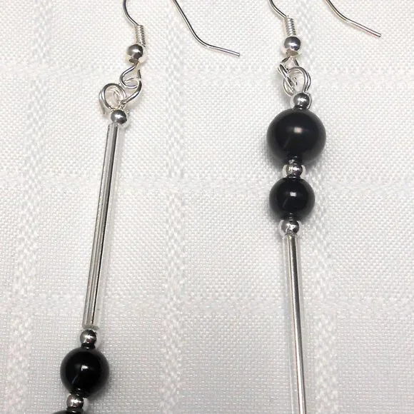 No 1305 Magnificent handmade earrings with glass tubes - Picture 2 of 2